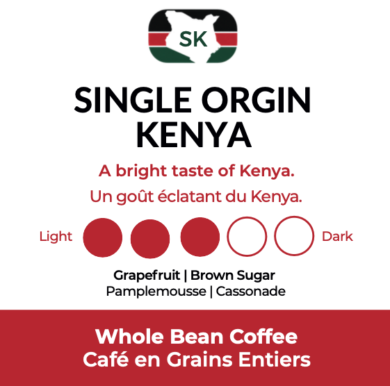 Kenya Single Origin AA coffee packaging