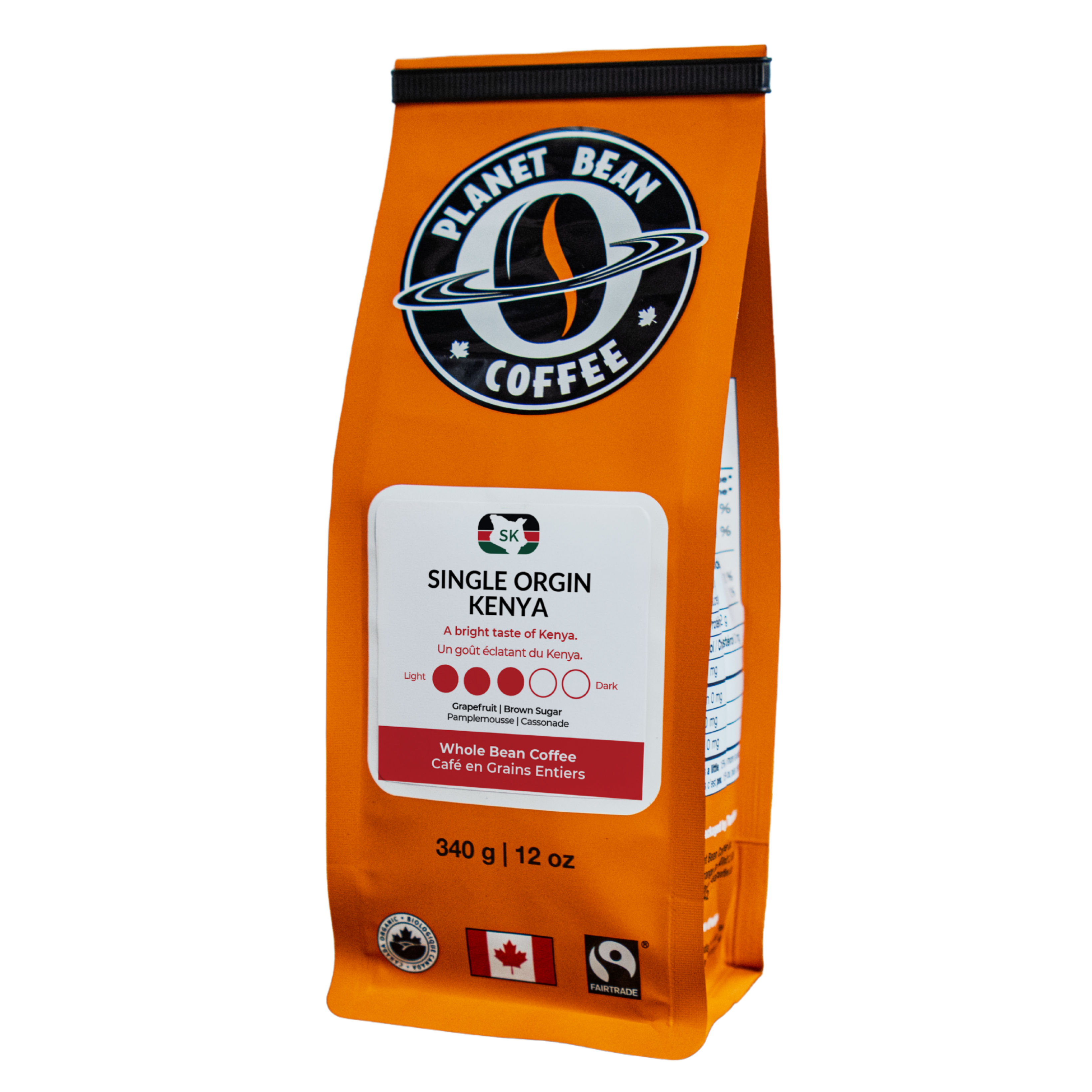 Kenya Single Origin AA whole bean coffee bag